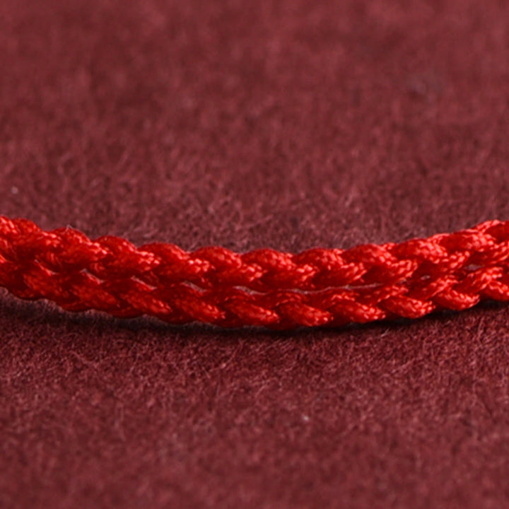 Buddha Stones 999 Oro Una Mini Perlina Design Fatto a Mano Forza Braccialetto Corda Intrecciata Cavigliera - image 9