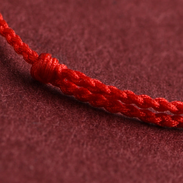 Buddha Stones 999 Oro Una Mini Perlina Design Fatto a Mano Forza Braccialetto Corda Intrecciata Cavigliera - image 8