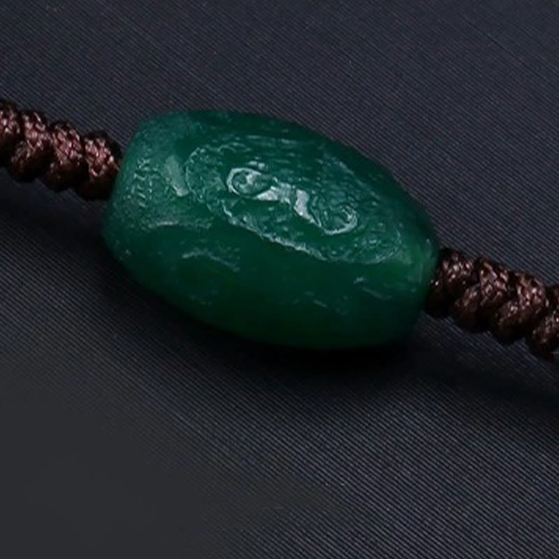 Collana con ciondolo in corda intrecciata con perline Dzi tibetane a nove occhi Buddha Stones