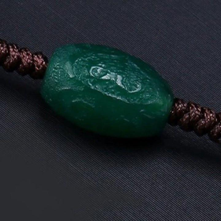 Collana con ciondolo in corda intrecciata con perline Dzi tibetane a nove occhi Buddha Stones