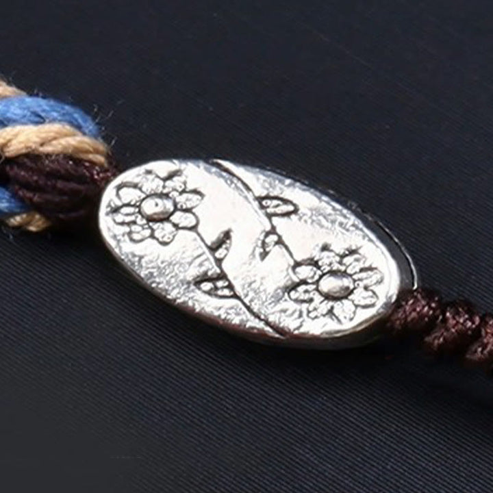 Collana con ciondolo in corda intrecciata con perline Dzi tibetane a nove occhi Buddha Stones