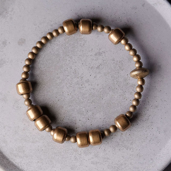 Bracciale Buddha Stones Vintage Rame Ottone Blance Wealth