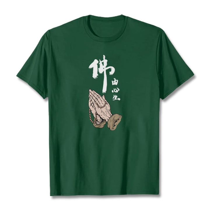Maglietta Buddha Stones Prayering Tee - Verde foresta - 2XL - image 8