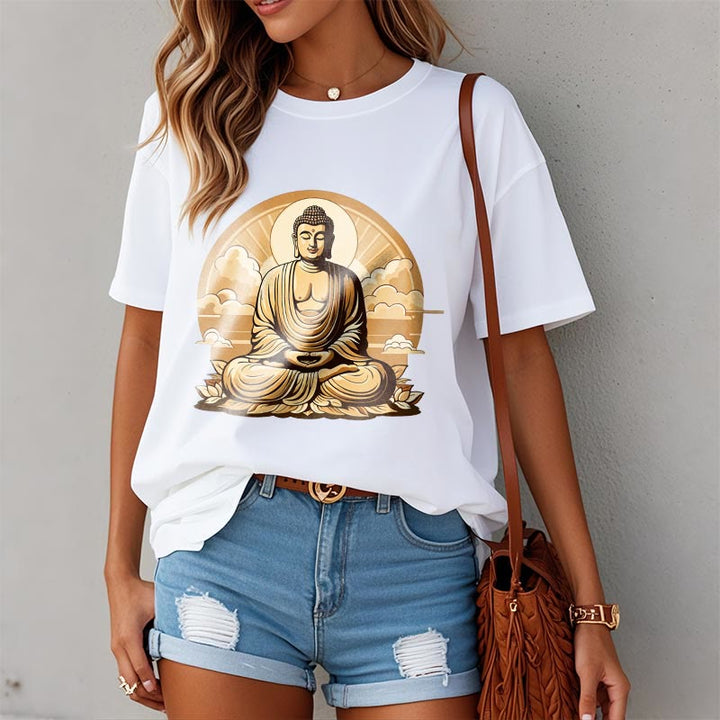 Maglietta Buddha Stones Sole Nuvole di buon auspicio Buddha Tee - image 5