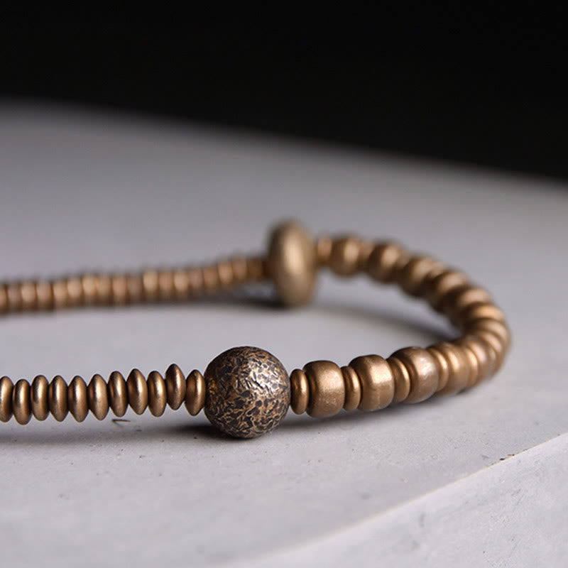 Bracciale in ottone con Buddha Stones e rame e fortuna