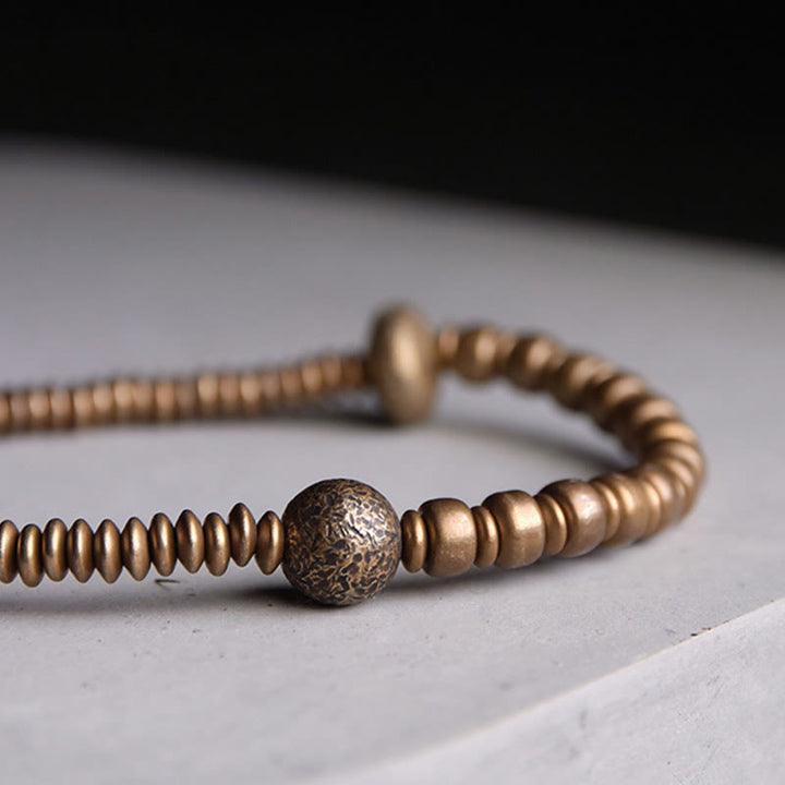 Bracciale in ottone con Buddha Stones e rame e fortuna