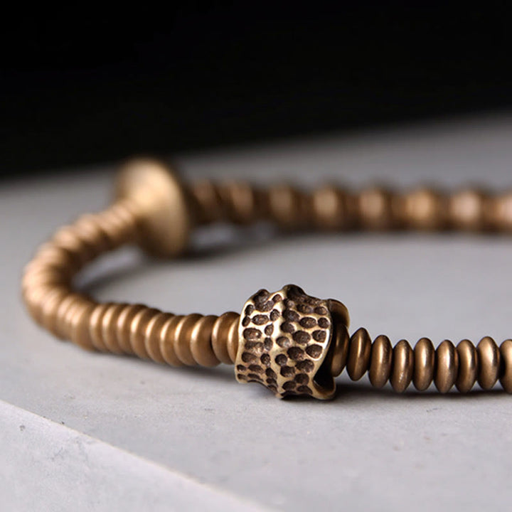 Bracciale in ottone con Buddha Stones e rame e fortuna