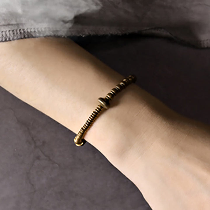 Bracciale in ottone con Buddha Stones e rame e fortuna