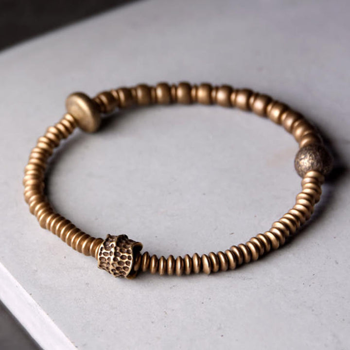 Bracciale in ottone con Buddha Stones e rame e fortuna