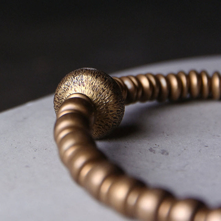 Bracciale in ottone con Buddha Stones e rame e fortuna