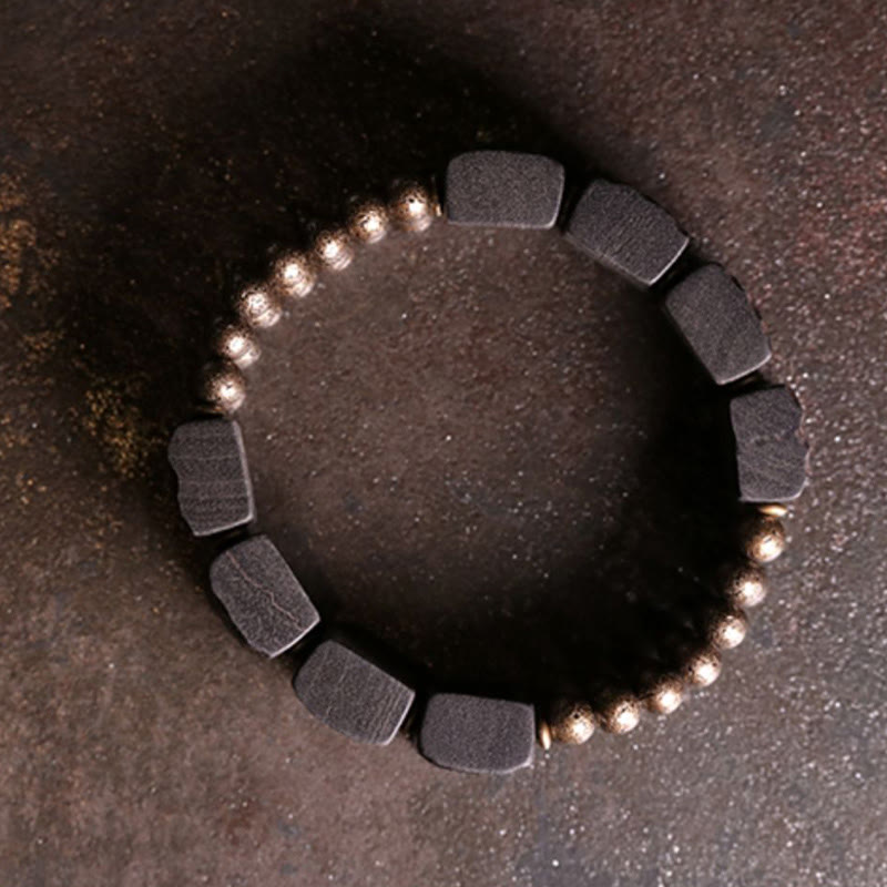 Braccialetto di equilibrio con perline di rame e legno di ebano, Buddha Stones, vintage, pace - image 8