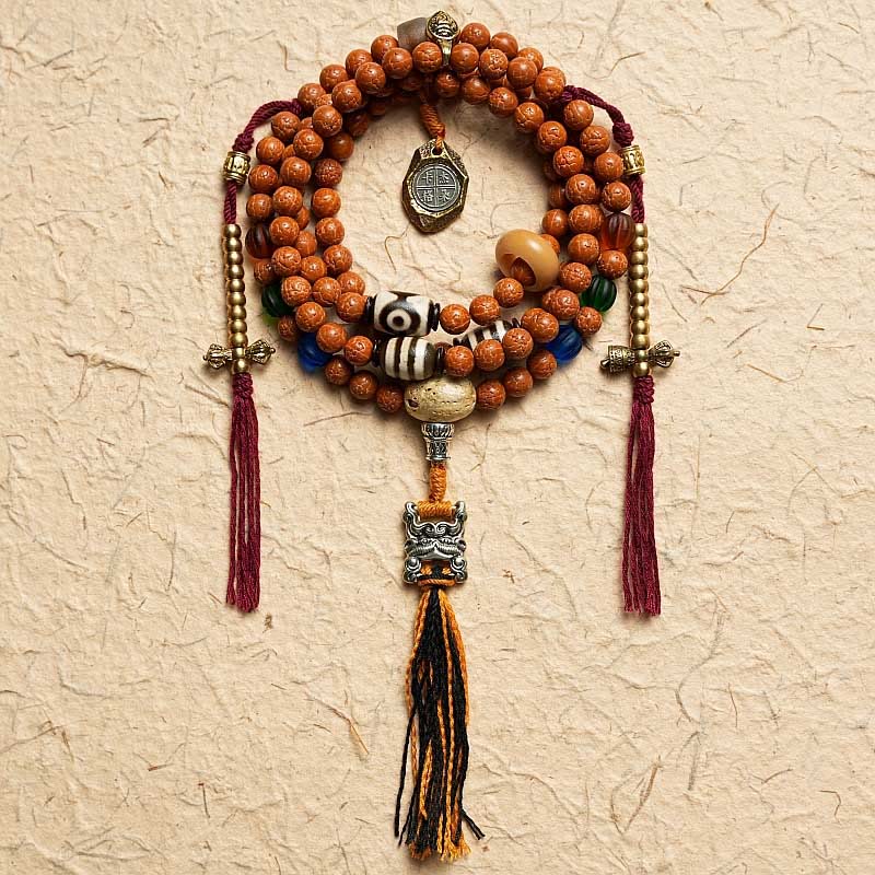 Buddha Stones Tibet Bodhi Seed 108 Mala Beads Saggezza Pace Bracciale Collana
