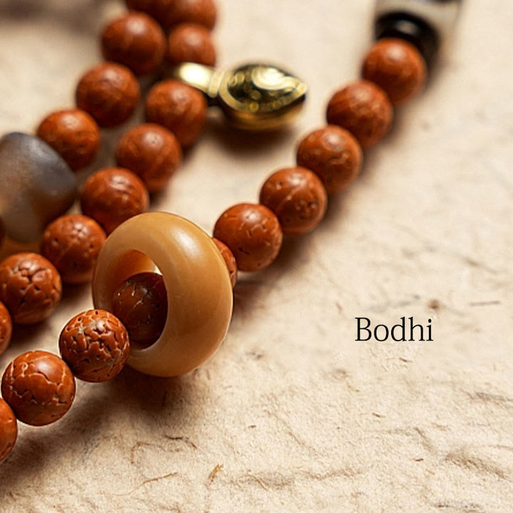 Buddha Stones Tibet Bodhi Seed 108 Mala Beads Saggezza Pace Bracciale Collana