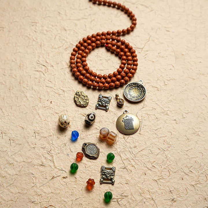 Buddha Stones Tibet Bodhi Seed 108 Mala Beads Saggezza Pace Bracciale Collana