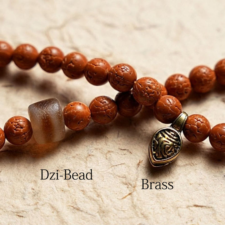 Buddha Stones Tibet Bodhi Seed 108 Mala Beads Saggezza Pace Bracciale Collana
