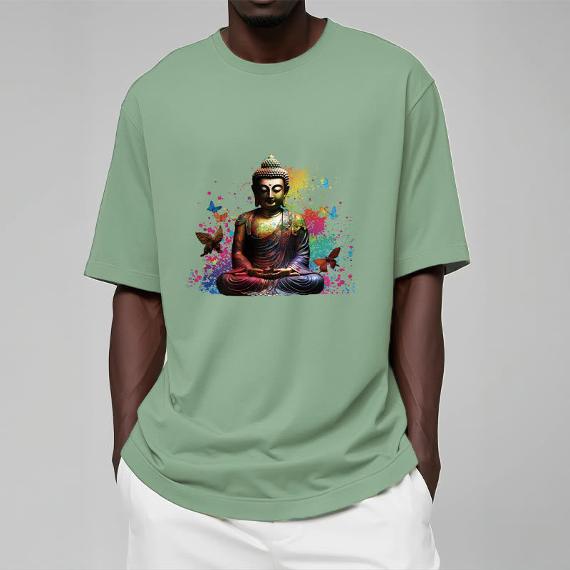 Maglietta Buddha Stones farfalla colorata meditazione Buddha volante - image 14