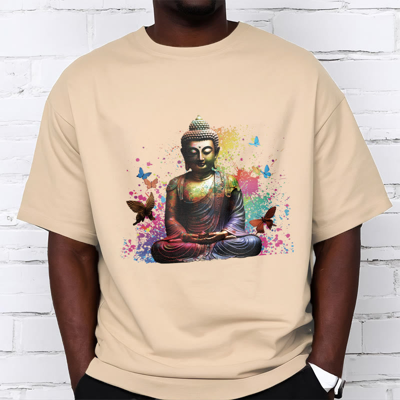 Maglietta Buddha Stones farfalla colorata meditazione Buddha volante - image 8