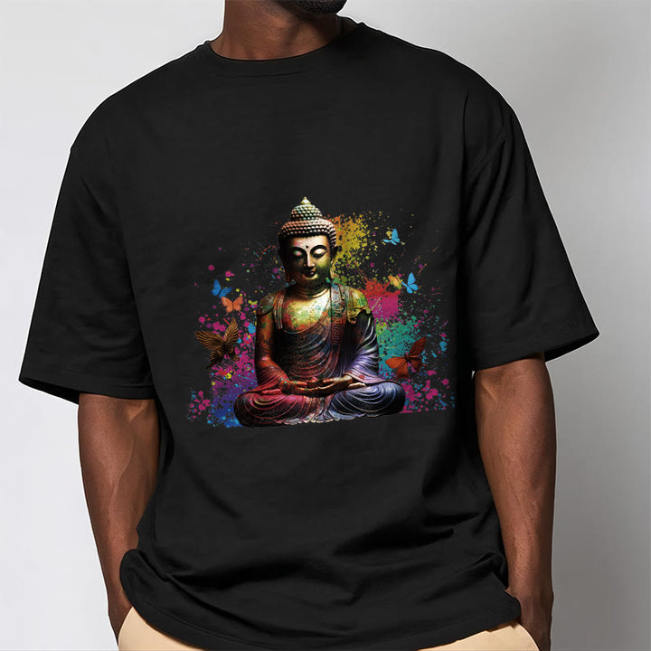 Maglietta Buddha Stones farfalla colorata meditazione Buddha volante - image 1