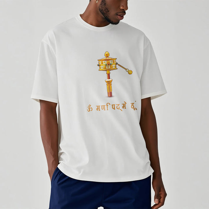 T-shirt con ruota di preghiera in sanscrito OM NAMAH SHIVAYA Buddha Stones - image 3