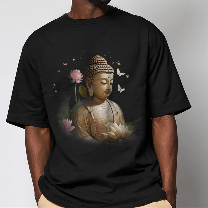 Maglietta Buddha Stones Lotus Butterfly Meditazione Buddha Tee - image 4