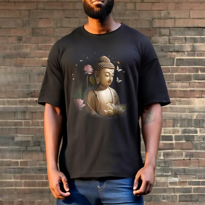 Maglietta Buddha Stones Lotus Butterfly Meditazione Buddha Tee - image 5