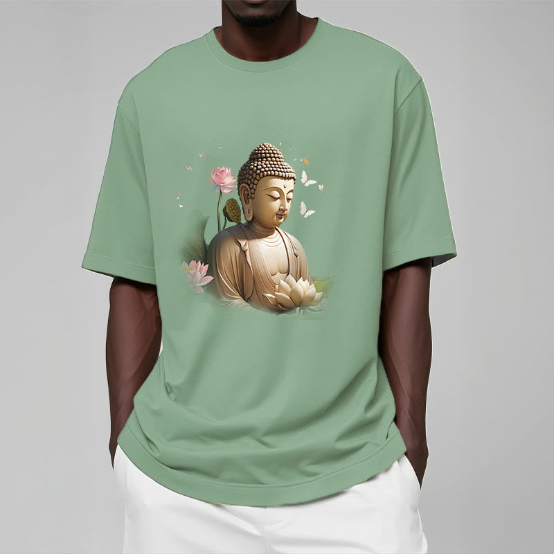 Maglietta Buddha Stones Lotus Butterfly Meditazione Buddha Tee - image 14
