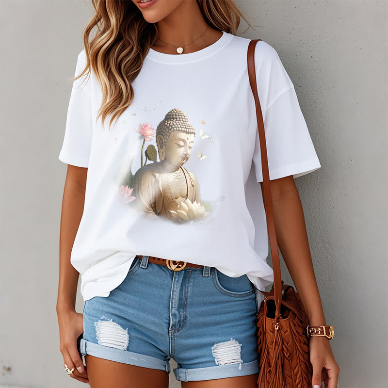 Maglietta Buddha Stones Lotus Butterfly Meditazione Buddha Tee - image 2