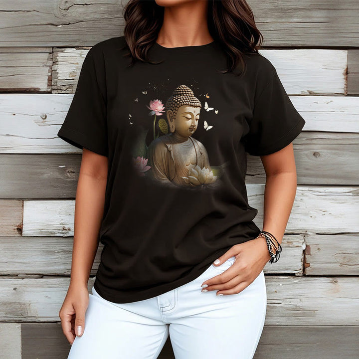 Maglietta Buddha Stones Lotus Butterfly Meditazione Buddha Tee - image 7