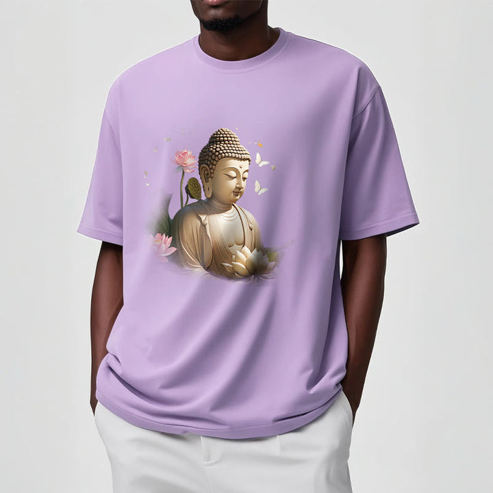 Maglietta Buddha Stones Lotus Butterfly Meditazione Buddha Tee - image 16