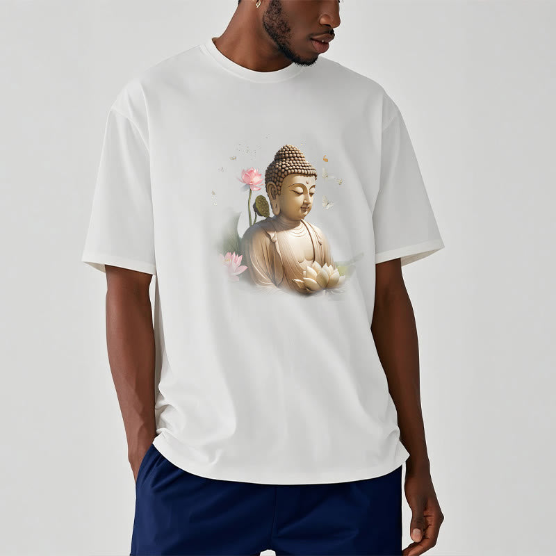 Maglietta Buddha Stones Lotus Butterfly Meditazione Buddha Tee - image 1