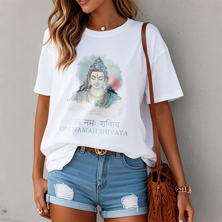 T-shirt con t-shirt con nuvole colorate in sanscrito Buddha Stones OM NAMAH SHIVAYA - image 7