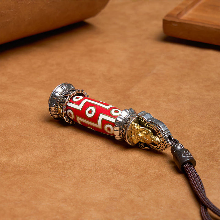 Buddha Stones Medicina Tibetana Buddha Nove Occhi Dzi Perlina Collana Pendente Protezione
