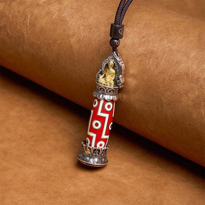 Buddha Stones Medicina Tibetana Buddha Nove Occhi Dzi Perlina Collana Pendente Protezione