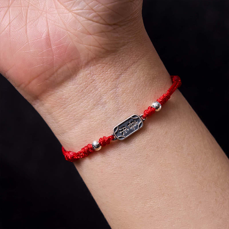 Bracciale intrecciato in argento sterling 925 fatto a mano con Buddha Stones, pace e gioia, protezione sicura e benefica