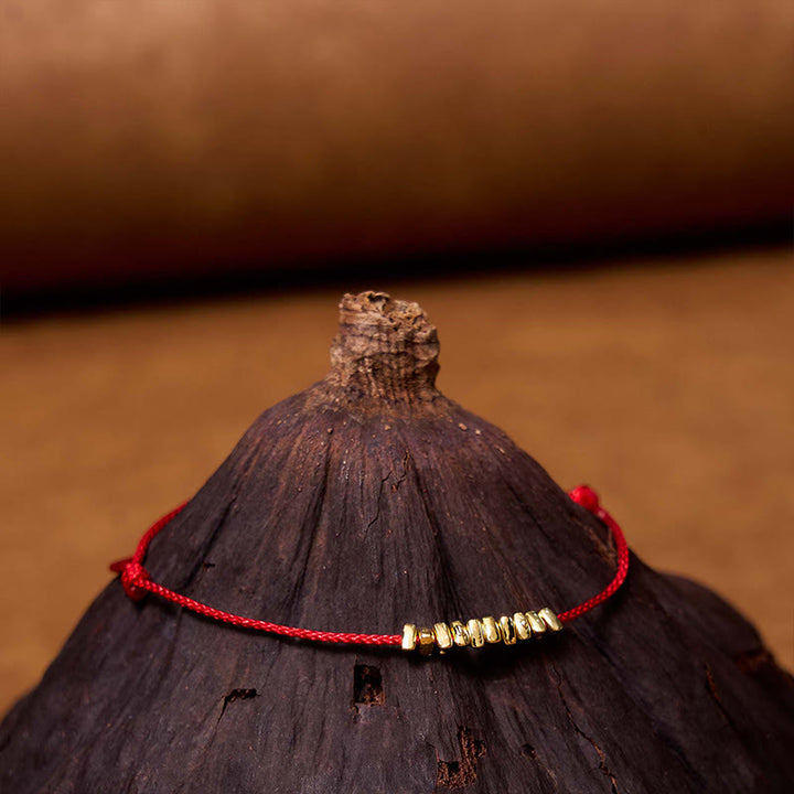 Braccialetto in corda ultra sottile intrecciata con piccoli pezzi di protezione in argento sterling 925 fatto a mano Buddha Stones