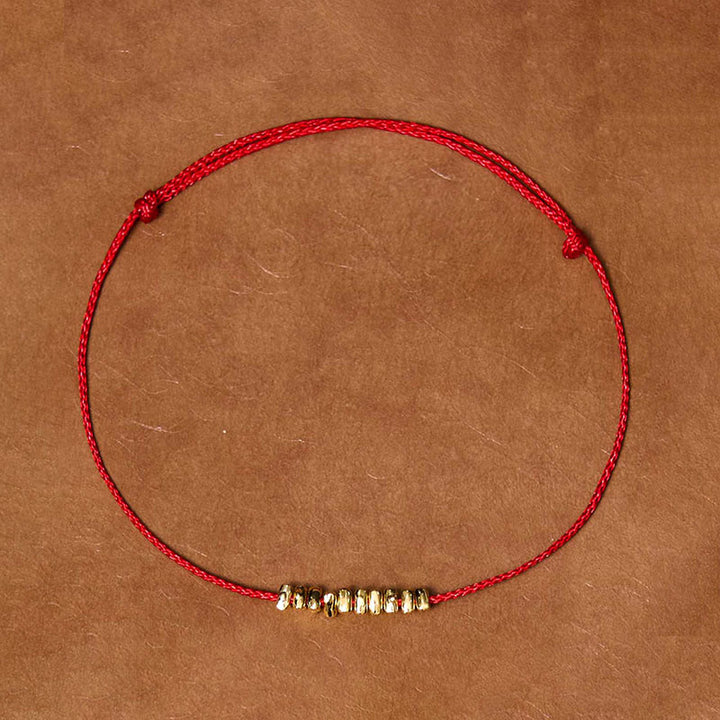 Braccialetto in corda ultra sottile intrecciata con piccoli pezzi di protezione in argento sterling 925 fatto a mano Buddha Stones