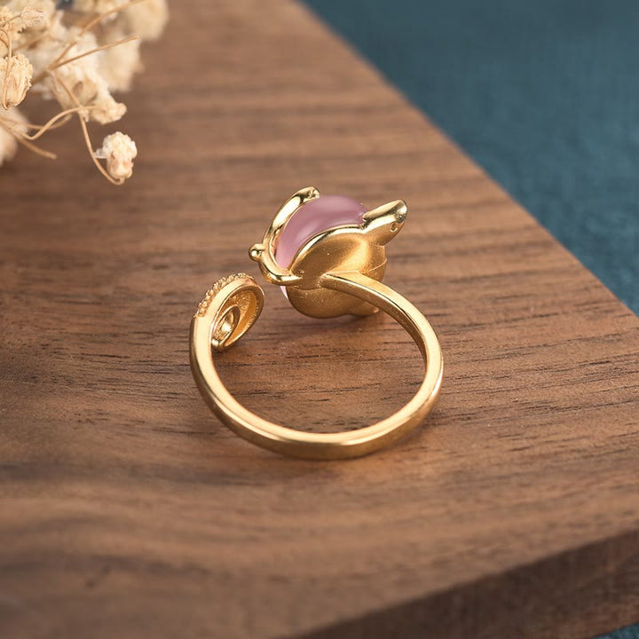 Anello Buddha Stones Cat's Eye Rame Fox Love