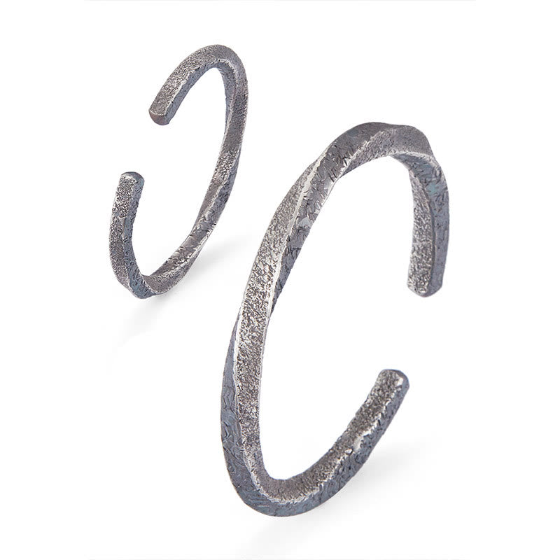 Buddha Stones Retro 999 Sterling Silver Möbius Loop Eternal Love Cuff Bracciale Bangle