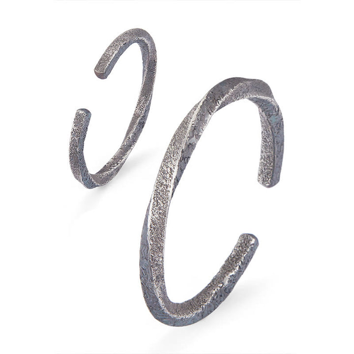 Buddha Stones Retro 999 Sterling Silver Möbius Loop Eternal Love Cuff Bracciale Bangle