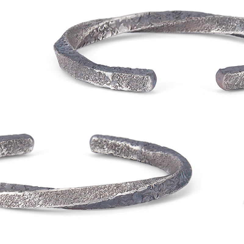 Buddha Stones Retro 999 Sterling Silver Möbius Loop Eternal Love Cuff Bracciale Bangle