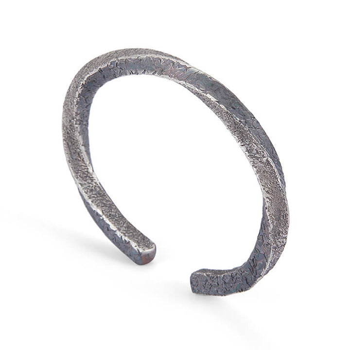 Buddha Stones Retro 999 Sterling Silver Möbius Loop Eternal Love Cuff Bracciale Bangle