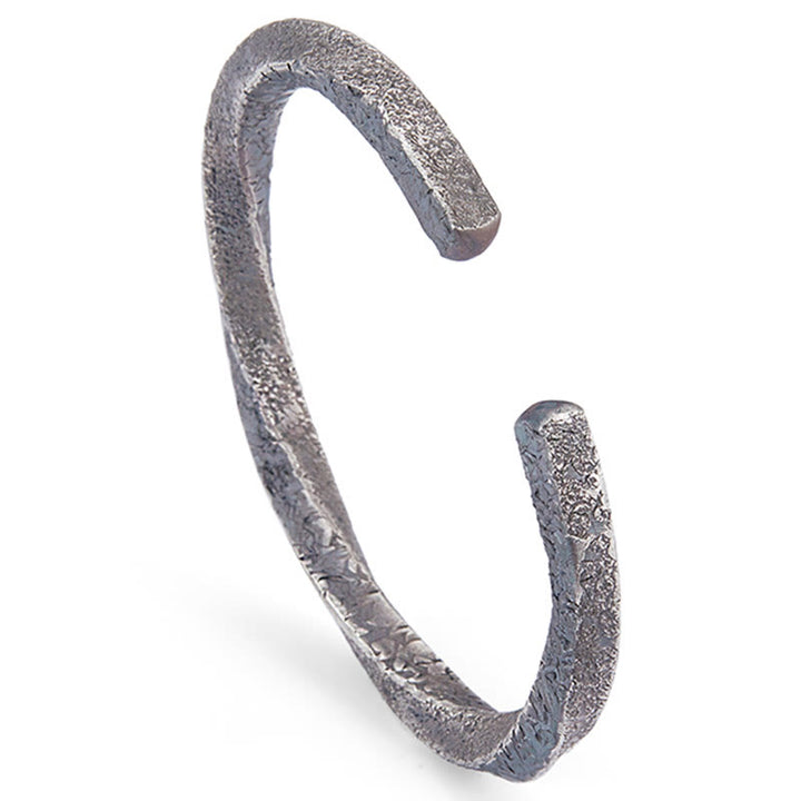 Buddha Stones Retro 999 Sterling Silver Möbius Loop Eternal Love Cuff Bracciale Bangle