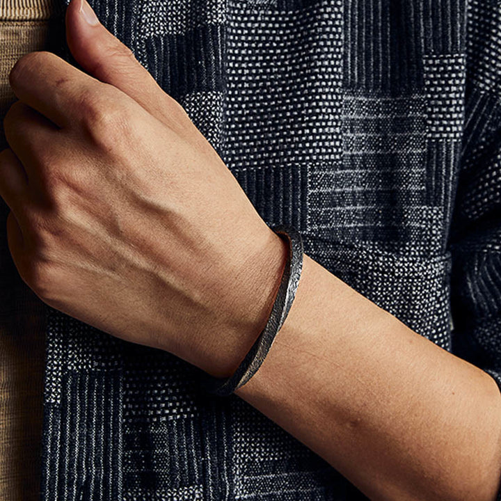 Buddha Stones Retro 999 Sterling Silver Möbius Loop Eternal Love Cuff Bracciale Bangle - image 4