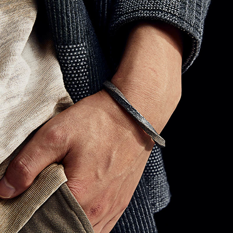 Buddha Stones Retro 999 Sterling Silver Möbius Loop Eternal Love Cuff Bracciale Bangle - image 6