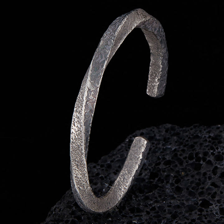 Buddha Stones Retro 999 Sterling Silver Möbius Loop Eternal Love Cuff Bracciale Bangle