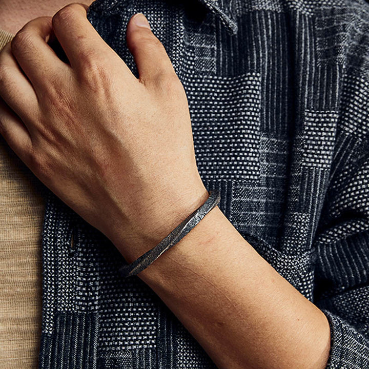 Buddha Stones Retro 999 Sterling Silver Möbius Loop Eternal Love Cuff Bracciale Bangle - image 7