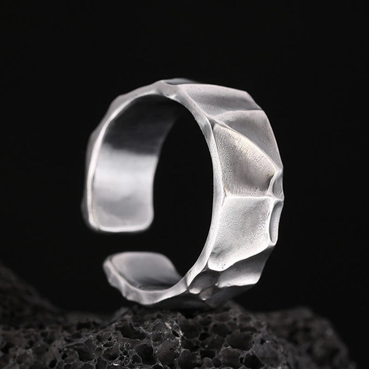 Anello di protezione regolabile in argento sterling 999 Buddha Stones