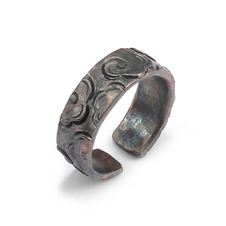 Anello di protezione regolabile con nuvole di buon auspicio in argento sterling 999 Buddha Stones - image 4