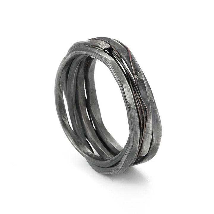 Anello di protezione in treccia di rame in argento sterling 999 Buddha Stones