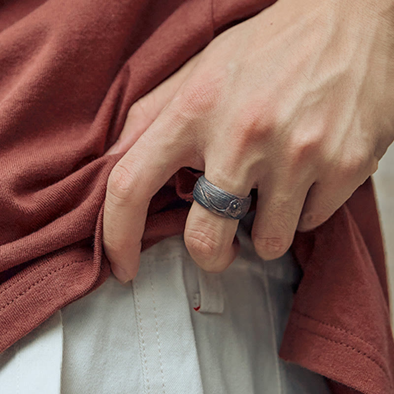 Anello di protezione regolabile in argento sterling 999 con Buddha Stones, stile retrò - image 11